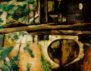 De brug bij Maincy (ook bekend als de Pont de Mennecy), (detail) door Paul Cézanne