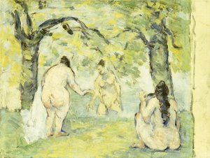 Drie baders, 1875-77 door Paul Cézanne