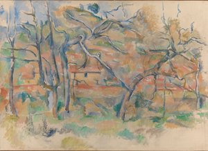 Bomen en huizen, Provence, c.1885