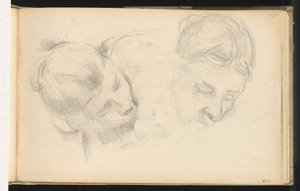 Twee Hoofden van Vrouwen door Paul Cézanne