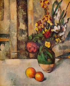 Vaas met bloemen en appels