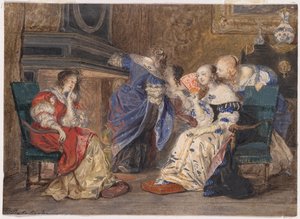 Vrouwen in een interieur door Paul Delaroche