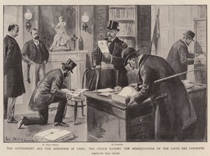 De regering en de agitatoren in Parijs, de politie valt het hoofdkwartier van de Ligue des Patriotes binnen door Paul Destez