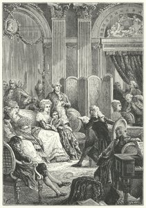 Een salon aan het begin van het bewind van Lodewijk XVI van Frankrijk door Paul Dominique Philippoteaux