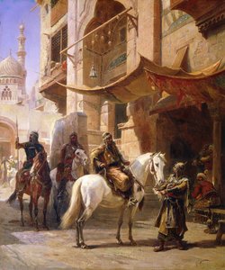 Arabische Krijgers in een Straat door Paul Dominique Philippoteaux