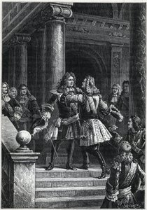 Verdrag van Rastatt - Prins Eugenius van Savoye en de Maarschalk de Villars (bevelhebbers van de strijdende partijen in de Spaanse Successieoorlog) - Oorlog van de Spaanse Successie (1701 tot 1714) - Verdrag van Rastatt - De ontmoeting van Maarschalk de Vi door Paul Dominique Philippoteaux