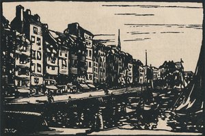 Honfleur - Le Vieux Bassin door Paul Elie Gernez