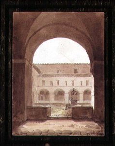 Uitzicht op een Klooster met een Put door Paul Emile Detouche