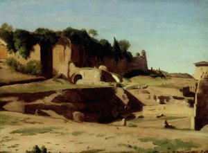 Het keizerlijk paleis op de Palatijn, Rome, 1834 door Paul Flandrin