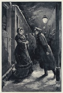 Illustratie voor Anna Karenina: Vronsky ontmoet Anna op het station door Paul Frenzeny