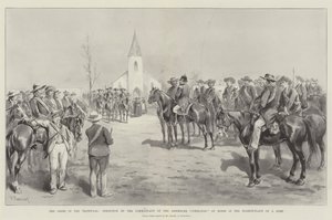 De Crisis in de Transvaal, Inspectie door de Commandant van het Verzamelde Commando van Boeren op het Marktplein van een Dorp