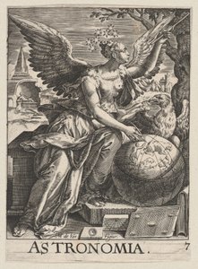 Plaat 7: Astronomia, uit De Zeven Vrije Kunsten door Paul Fürst