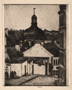 Zes Etsen: Notre Dame Straat, Pontoise door Paul Gachet