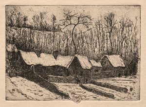 Zes Etsen: De Rieten Bakkerij, Auvers door Paul Gachet