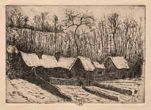 Zes etsen: De rieten bakkerij, Auvers door Paul Gachet
