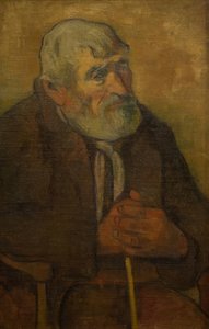 Oude man met stok door Paul Gauguin
