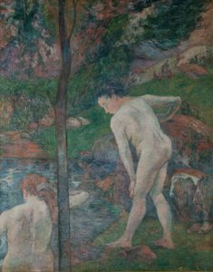 Baden in Bretagne Twee baders, 1887 door Paul Gauguin