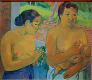 Het Offer door Paul Gauguin