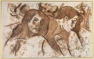 Twee Marquesas-vrouwen door Paul Gauguin