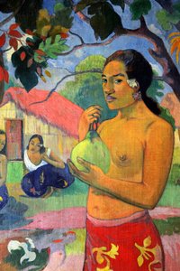 Eu haere ia oe Vrouw met een vrucht. Waar ga je heen, 1893 door Paul Gauguin