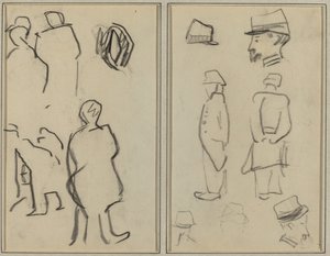 Figurenstudies; Studies van Soldaten [verso]