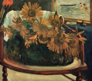 Zonnebloemen in een fauteuil I