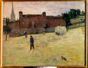 Hooi in Bretagne door Paul Gauguin