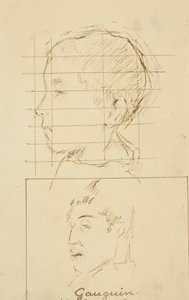 Hoofden van een jongen en een man (Zelfportret?) (verso)