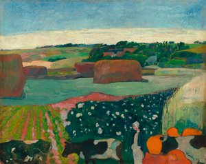 Hooiberg in Bretagne door Paul Gauguin