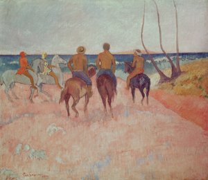 Ruiter op het strand (Hiva Hoa) 1902 door Paul Gauguin
