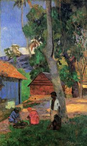 Hutten in Martinique, 1887 door Paul Gauguin