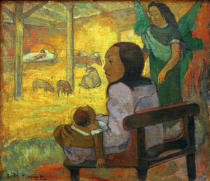 Klein kind (Tahitische kerst) door Paul Gauguin