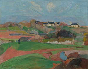 Landschap bij Le Pouldu door Paul Gauguin