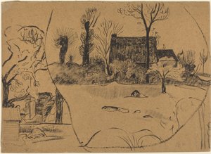 Landschap bij Pont-Aven door Paul Gauguin