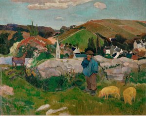 Landschap in Bretagne door Paul Gauguin