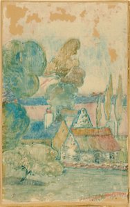 De hutten door Paul Gauguin