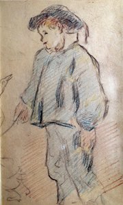 Kleine Bretonse jongen met een gans door Paul Gauguin