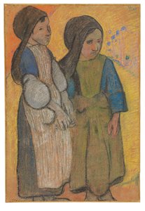 Kleine Bretons voor de Zee II door Paul Gauguin
