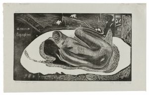 Manao tupapau (Zij denkt aan de geest of de geest denkt aan haar), uit de Noa Noa Suite door Paul Gauguin