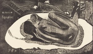 Manoa Tupapau Ze wordt achtervolgd door een geest door Paul Gauguin