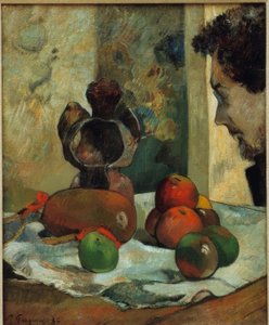 Stilleven met profiel van Laval door Paul Gauguin