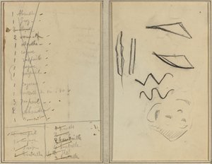 "Neige" (Sneeuw); Reisroute [recto] door Paul Gauguin