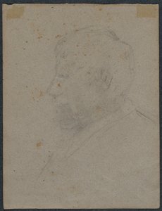 Profiel buste van een man verso, 1870s