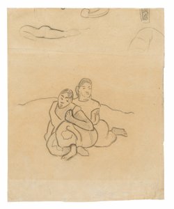 Zittende Tahitiaanse vrouwen (gerelateerd aan het schilderij Nafea faa ipoipo [Wanneer ga je trouwen?]) en andere schetsen