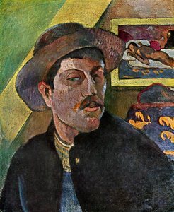 Zelfportret met hoed, 1893-1894 1939 door Paul Gauguin