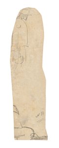 Schets van een man met hoed en fragment van de schouder van een vrouw door Paul Gauguin