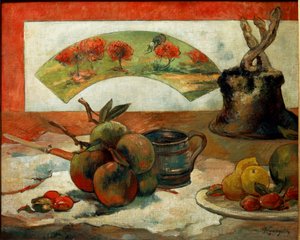 Stilleven met de waaier door Paul Gauguin