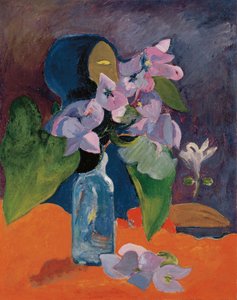 Stilleven met Bloemen en Beeldje door Gauguin, Paul Eugene Henri
