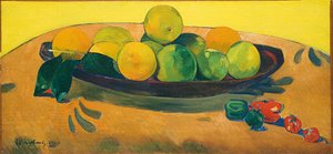 Stilleven met fruit en pepers door Paul Gauguin