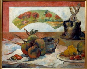 Stilleven met de waaier door Paul Gauguin